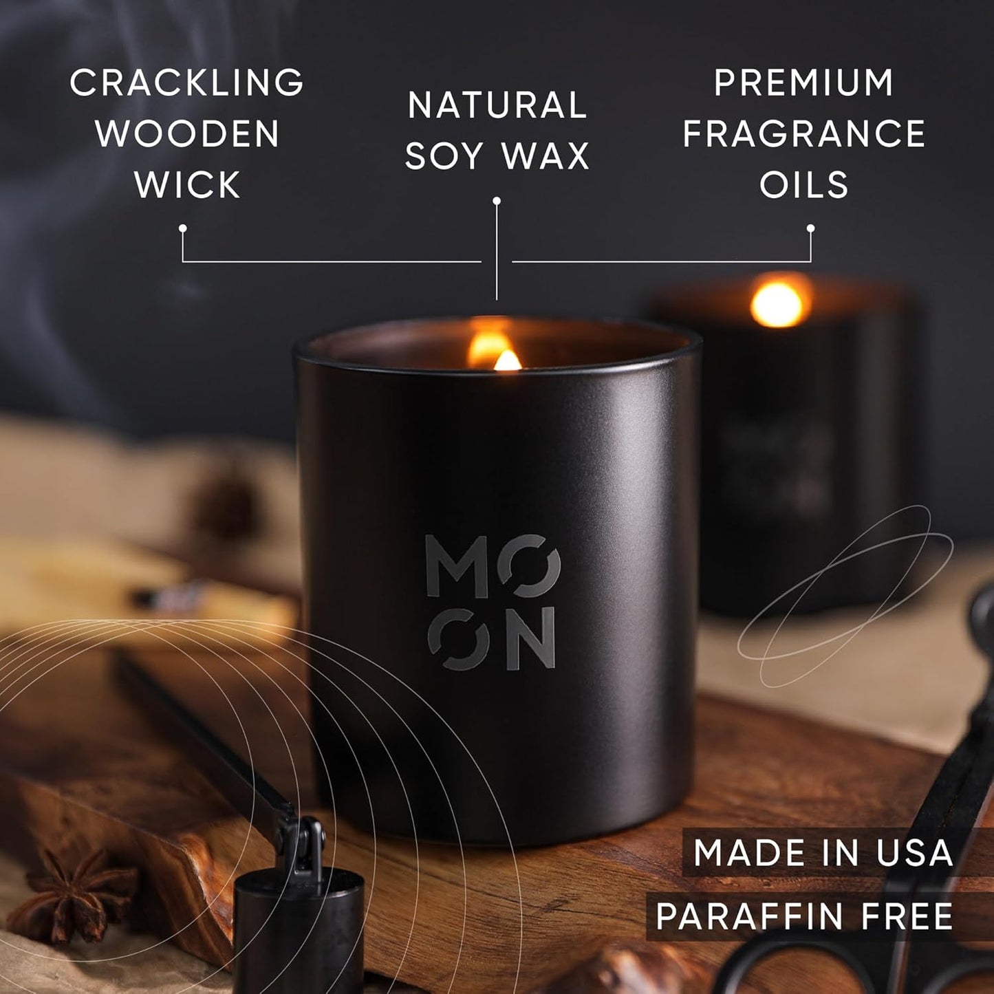 Scented Candles for Men & Women by | Wood Wick Candles | Soy Wax Candles Non Toxic | Cedar Candle | Scented Candles | Cedar & Leaf Sage Mens Candle |