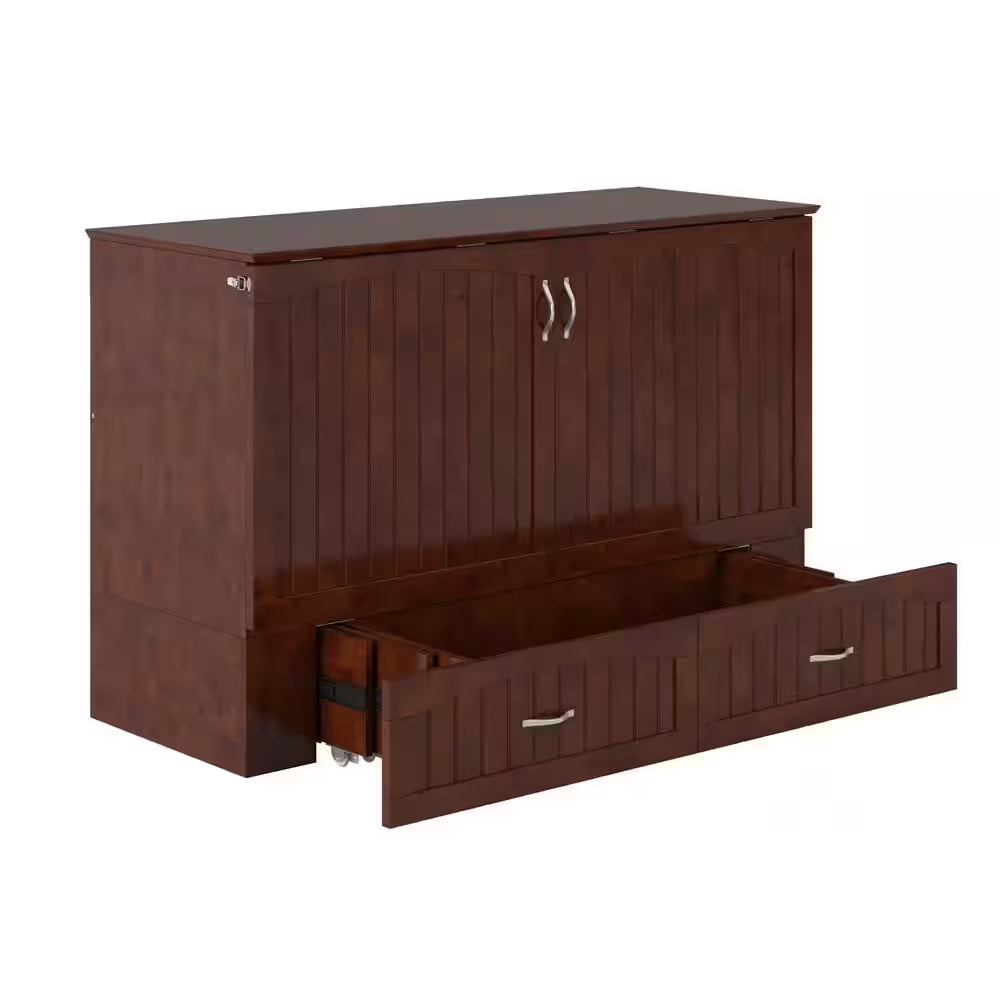 Southampton Murphy Bed Chest Queen Walnut with Charging Station