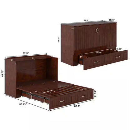 Southampton Murphy Bed Chest Queen Walnut with Charging Station