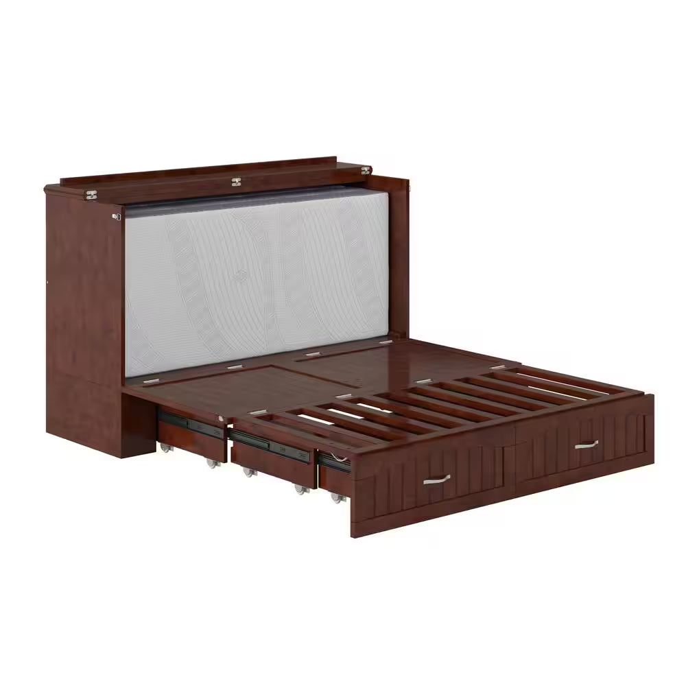 Southampton Murphy Bed Chest Queen Walnut with Charging Station